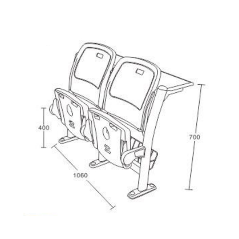 UC-A4301 مقعد بلاستيكي قابل للطي لقاعة المحاضرات