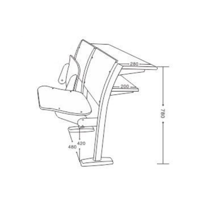 UC-A4304 مقعد بلاستيكي قابل للطي لمسرح المحاضرات