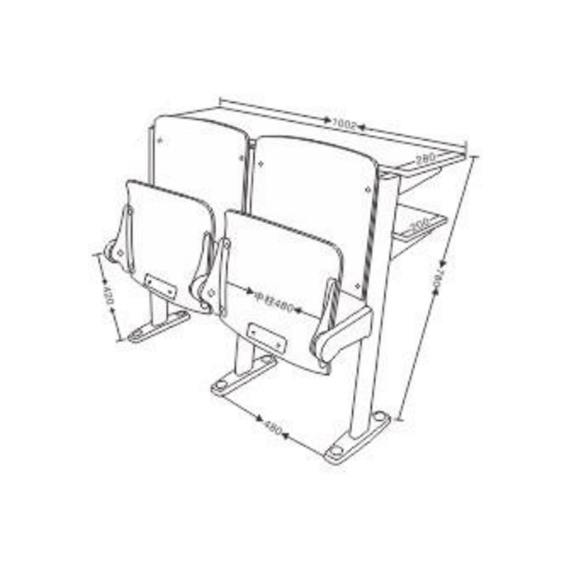 UC-A4402 مقعد قابل للطي لقاعة المحاضرات المدرسية