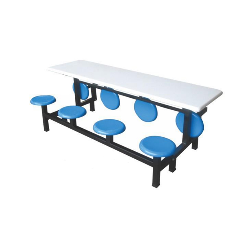 UC-A5303 طاولة طعام بثمانية مقاعد وكراسي مستديرة من زجاج ليفي للمقصف