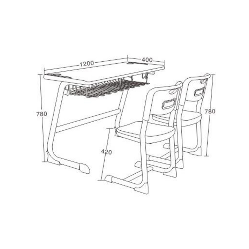 UC-A2101 مكتب وكرسي مزدوج للمدرسة